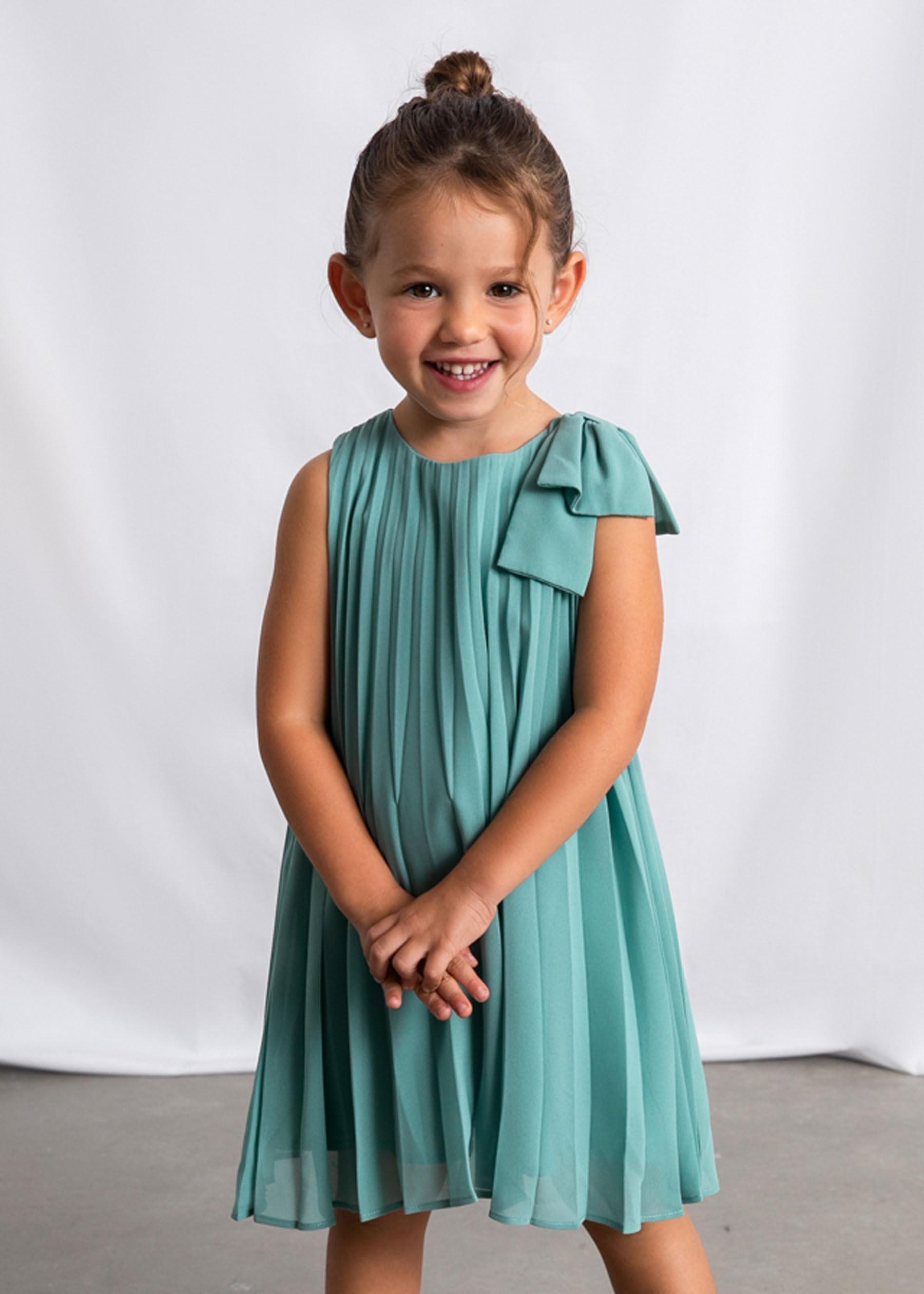 Mayoral Vestito Plissettato per Bambine e Ragazze Menta