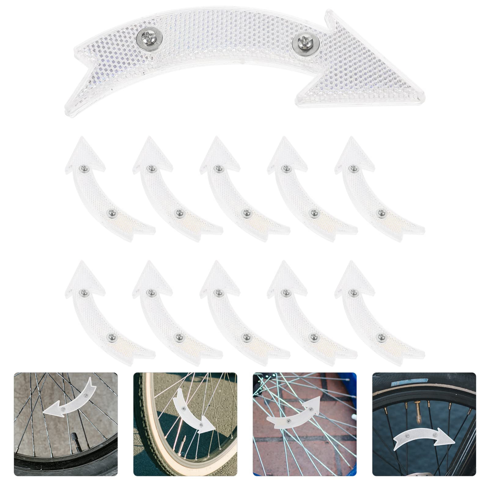 VICASKY 20pcs Portable Wheel Reflectors for Compact Reflective Signs for Enhanced Night Safety and for Mountain and Casual Riding