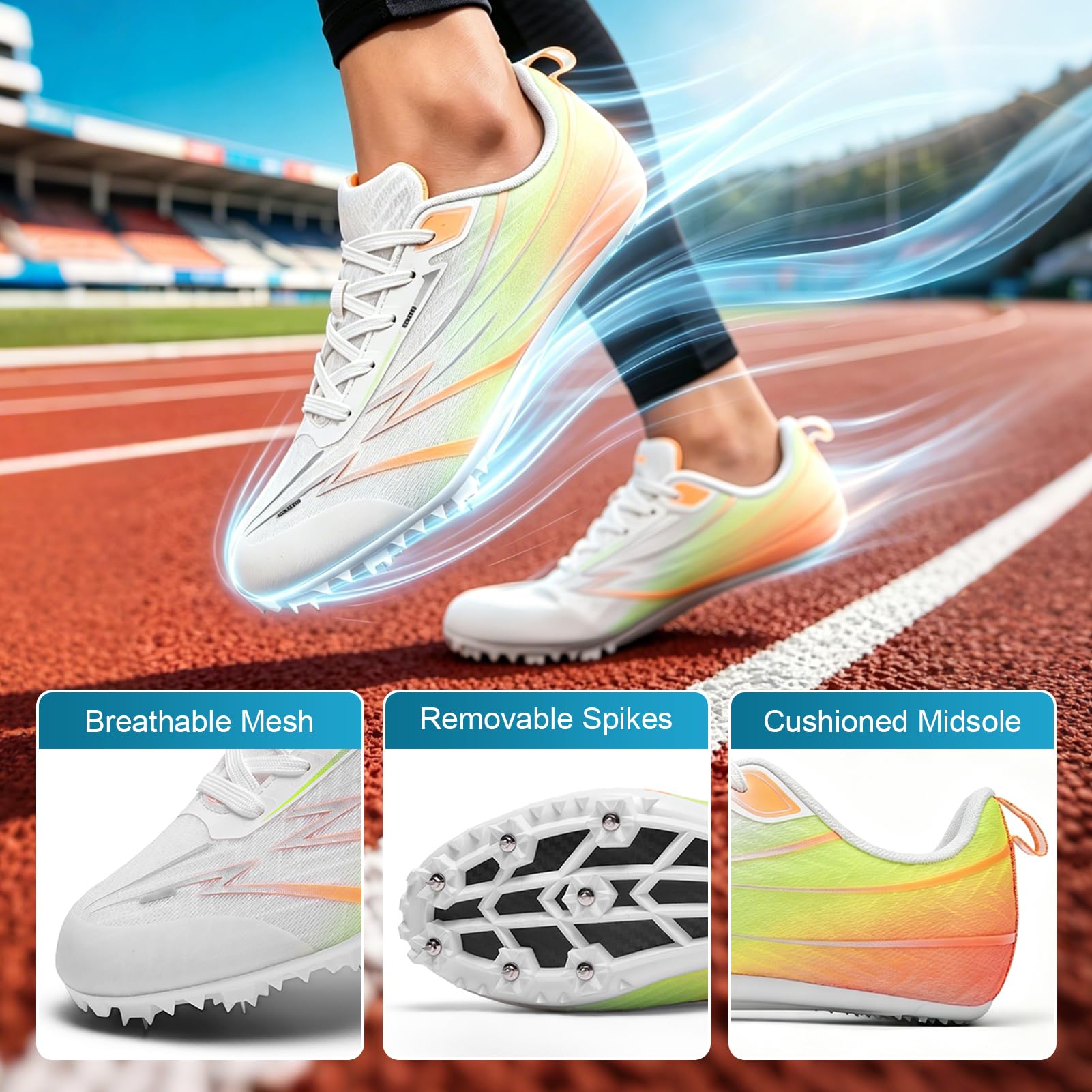 Zapatillas Atletismo con Clavos Zapatos Unisex para Pro Correr