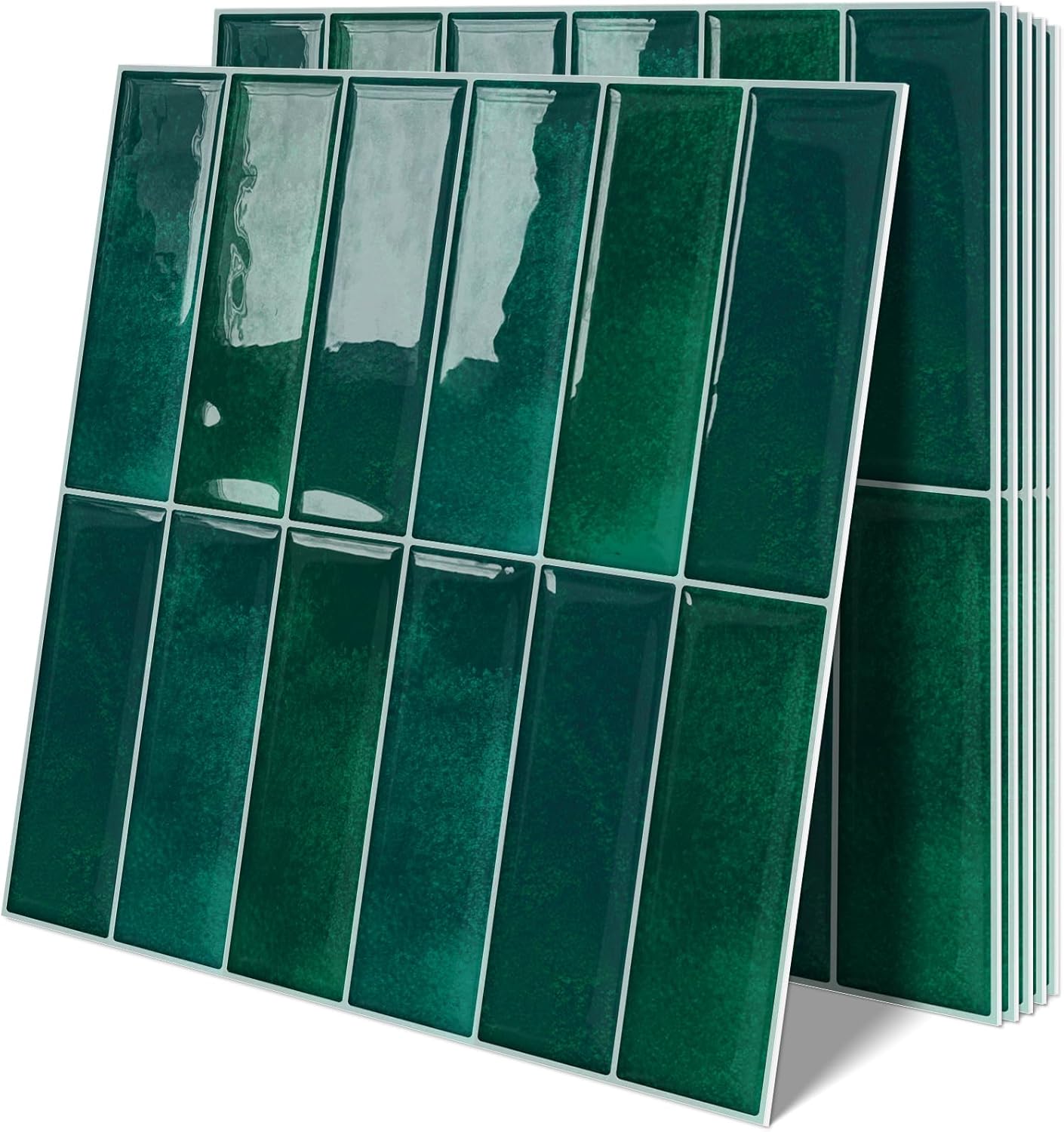 White Peel and Stick Backsplash Kitchen Rectangle Subway Self Adhesive Wall Tiles (10-Sheet,12"x12")