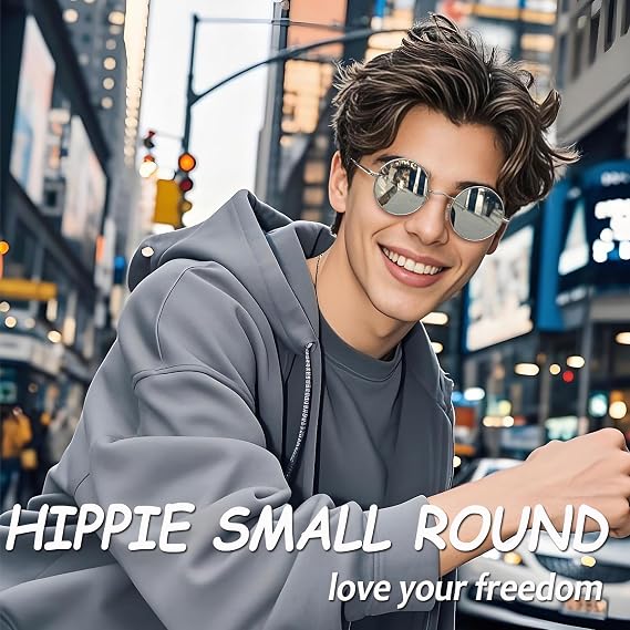 Joopin Small Round Sunglasses Hippie Circle Sun Glasses UV400 Protection
