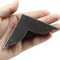 Vista 5 de 12 protectores de esquina de metal negro, protectores de esquina de caja de 2.76 x 2.76 pulgadas, protectores decorativos de esquina de metal