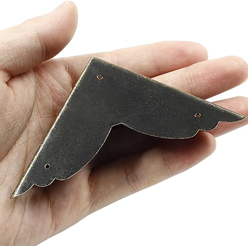 Miniatura 5 de 12 protectores de esquina de metal negro, protectores de esquina de caja de 2.76 x 2.76 pulgadas, protectores decorativos de esquina de metal,