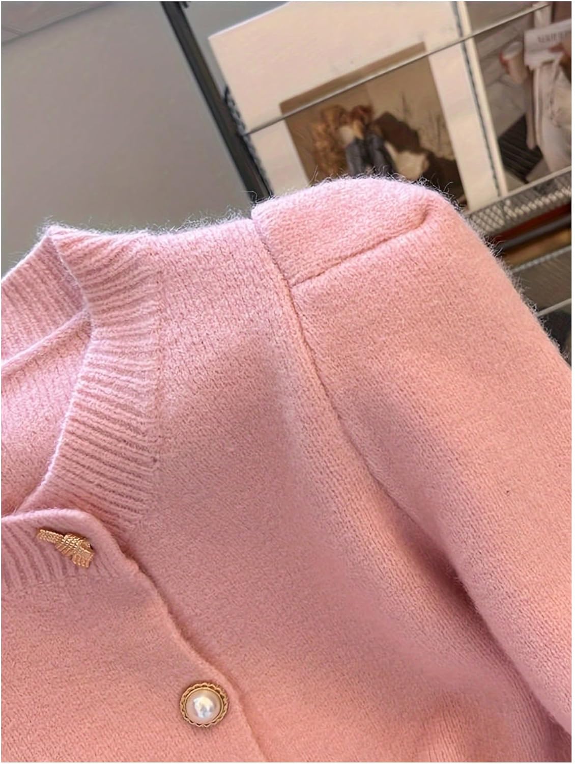 GORGLITTER Women's Button Up Long Sleeve Short Cardigan Sweater Trendy Fall Chunky Warm Cable Knit Teacher Cardigans - Image 3