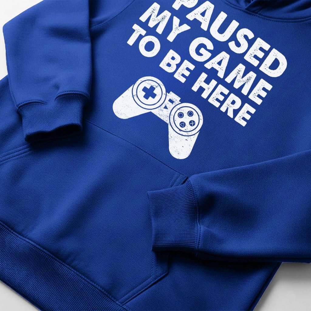 Tstars Funny Kids Gaming Apparel Hoodie Gifts for Gamers I Paused My Game to Be Here Hoodies - Image 7