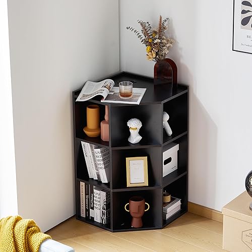 Miniatura 5 de Armario esquinero, armario de almacenamiento de esquina de madera con USB y tomacorrientes, cubo de esquina para almacenamiento de juguetes,