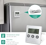 ORIA Refrigerator Thermometer, Digital Fridge Thermometer with High Low Temperature Alarm, Freezer Thermometer for Kitchen, Home, Restaurants (Pack of 2)