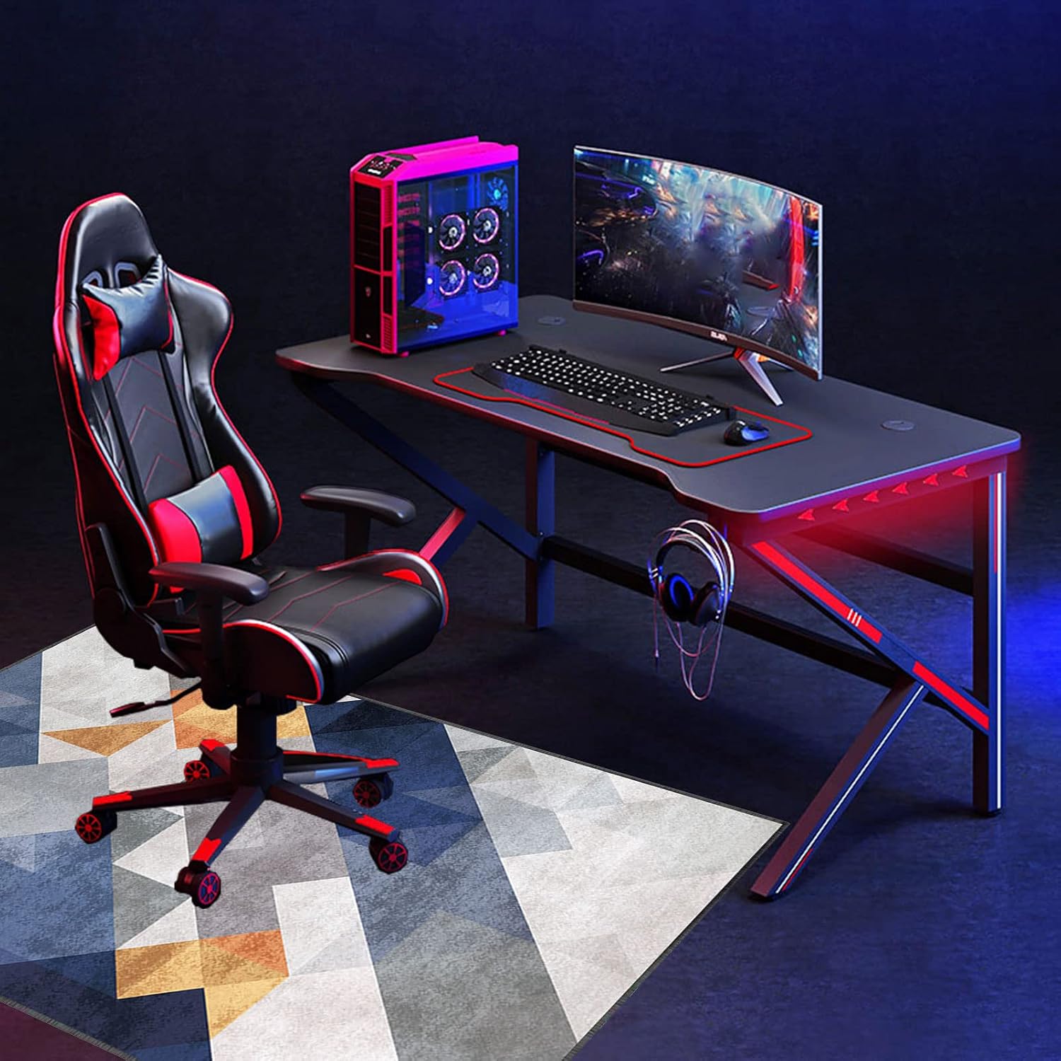 Premium Non Slip Office Chair Mat 120 × 160 cm for Hardwood Floors Multi Purpose Gaming Chair Mat and Carpet Protector Desk Chair Mat for Home and Office (B 9 140 × 160 cm)