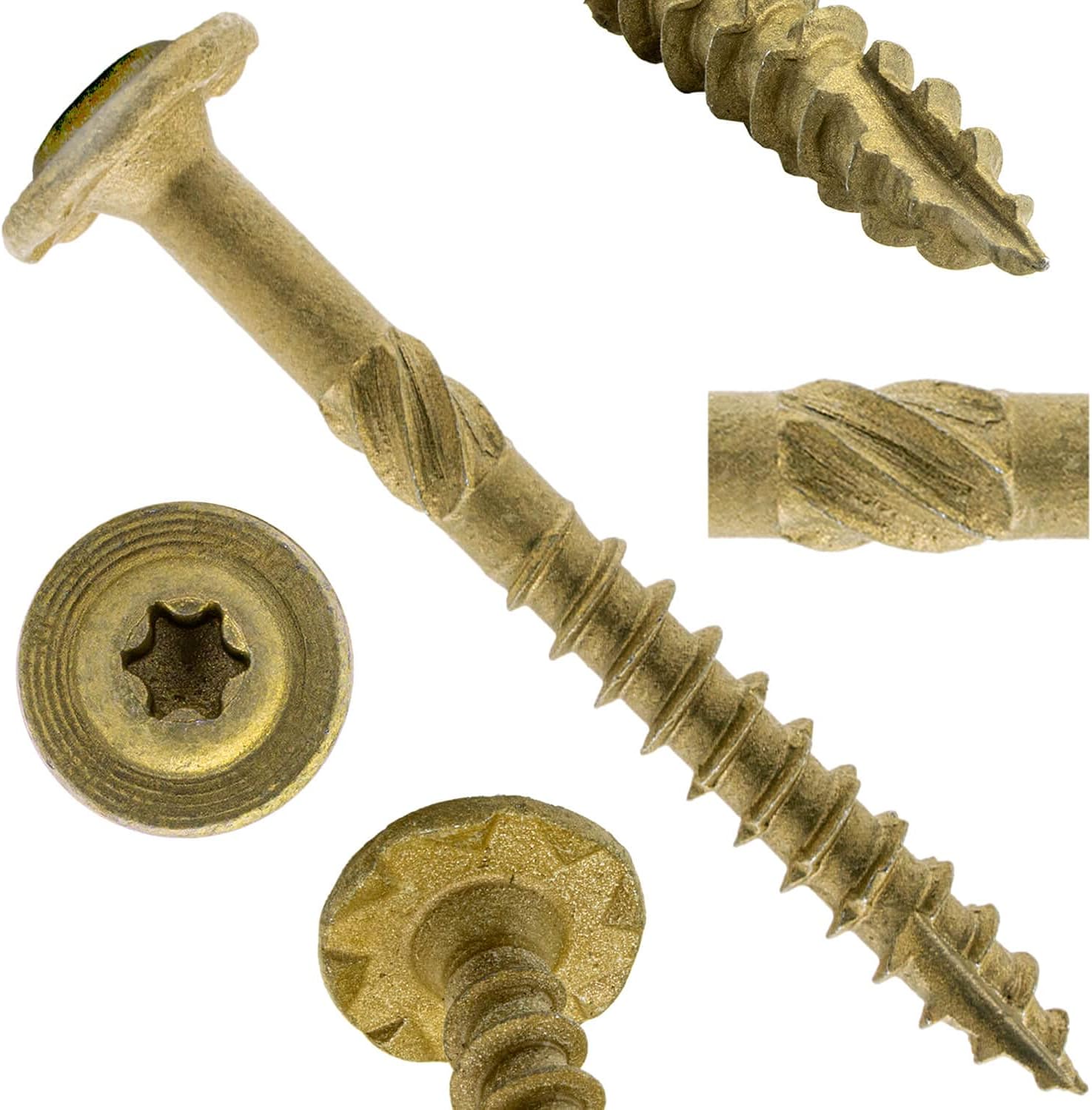 #15 x 2-1/2" Construction Lag Screw Exterior Coated Torx/Star Drive Heavy Duty Structural Lag Screw Far Superior to Common Lag Screws - Modified Truss Washer Head - 100 Screw Count : Industrial & Scientific