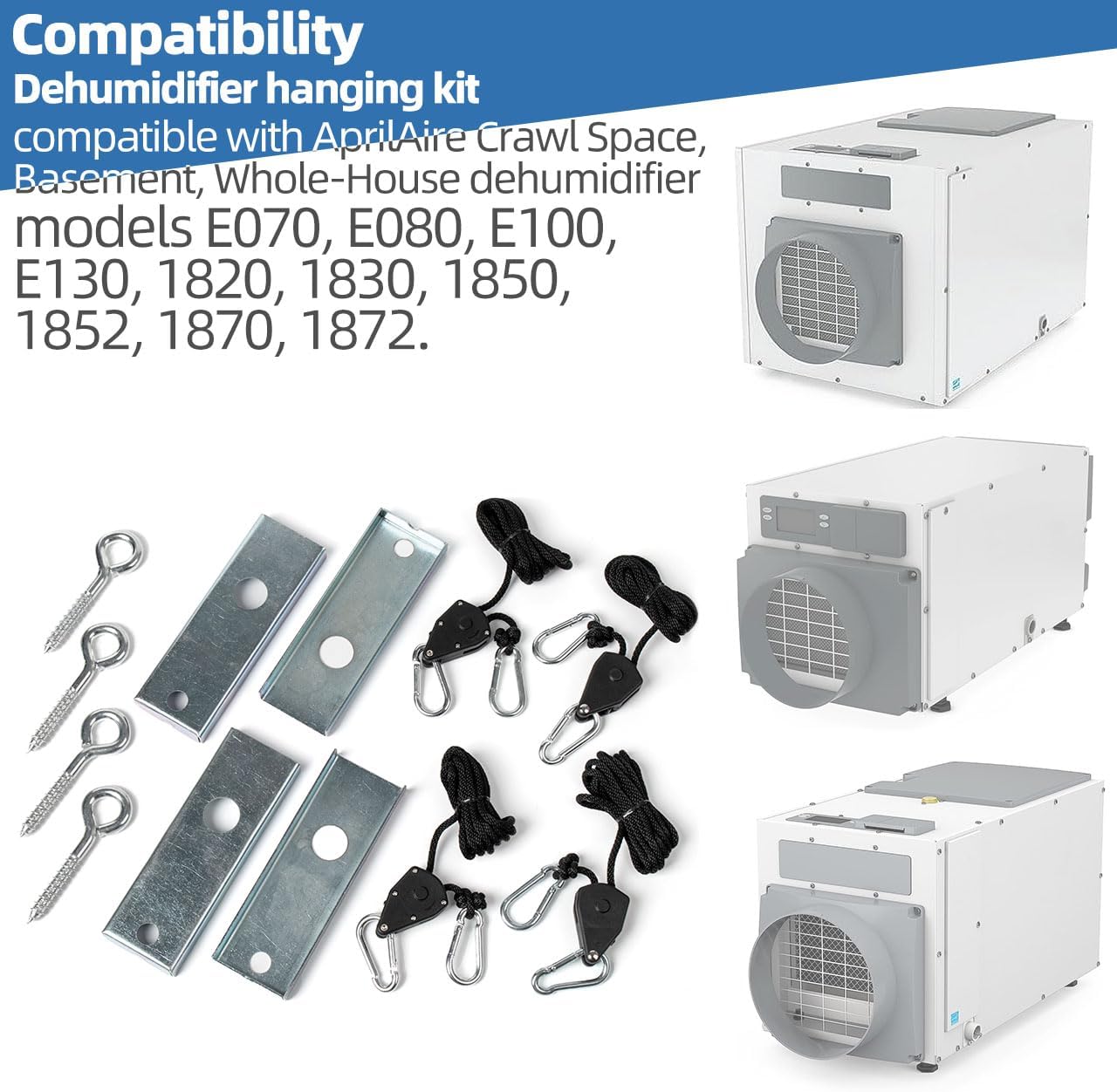 5822 Dehumidifier Hanging Kit for AprilAire Crawl Space, Basement, Whole-House Dehumidifier Models E070, E080, E100, E130, 1820, 1830, 1850, 1852, 1870, 1872 Dehumidifier Parts & Accessories
