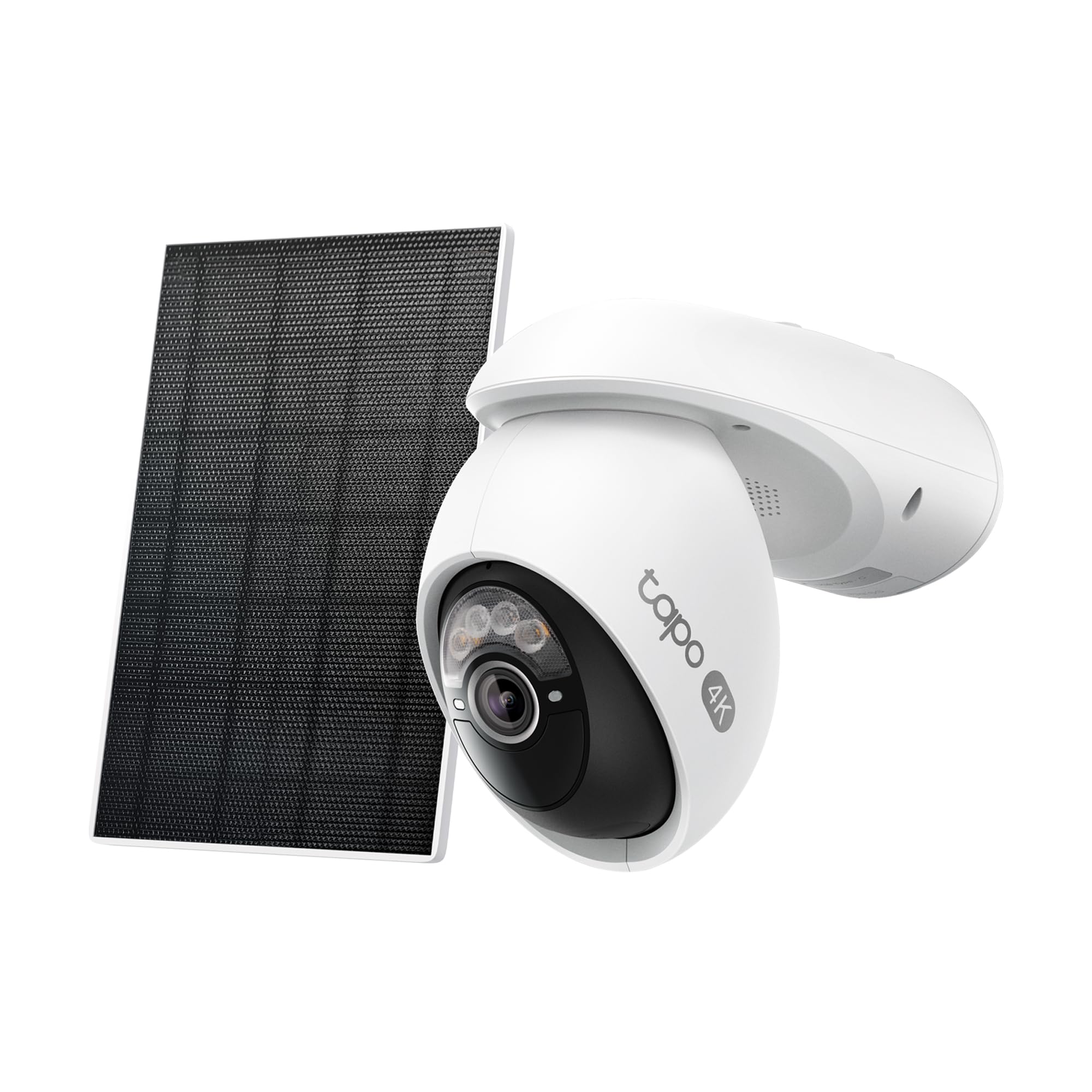 Tapo C660 Kit - Cámara Vigilancia WiFi Exterior 360º, Panel Solar, 4K 8MP | Detección de Movimiento, Personas, Mascotas y Vehículos. Batería 10000mAh. Visión Nocturna Color. Alarma Luz y Sonido. IP65.