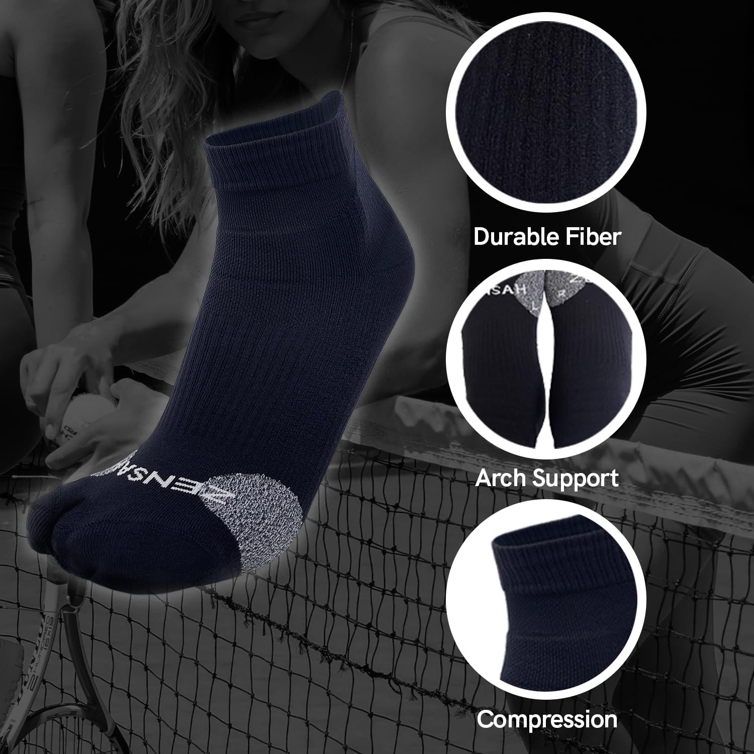 Zensah Compression Bunion Sport Socks - Bunion Relief Corrector Socks with Big Toe Separator - Image 6