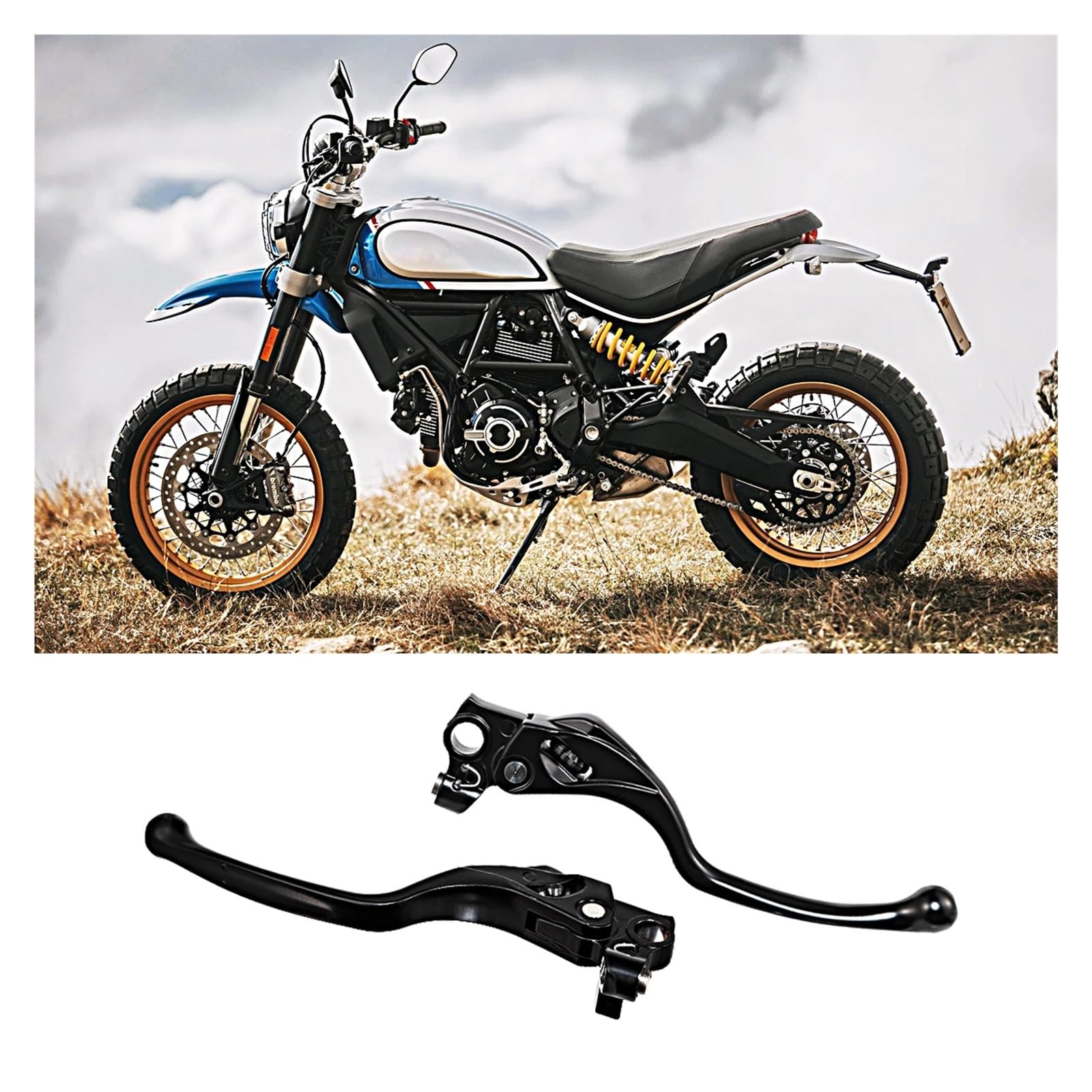 Palancas de freno de moto Manetas de embrague y freno delantero para motocicleta, color negro, para Ducati para Scrambler 1100 y 800.