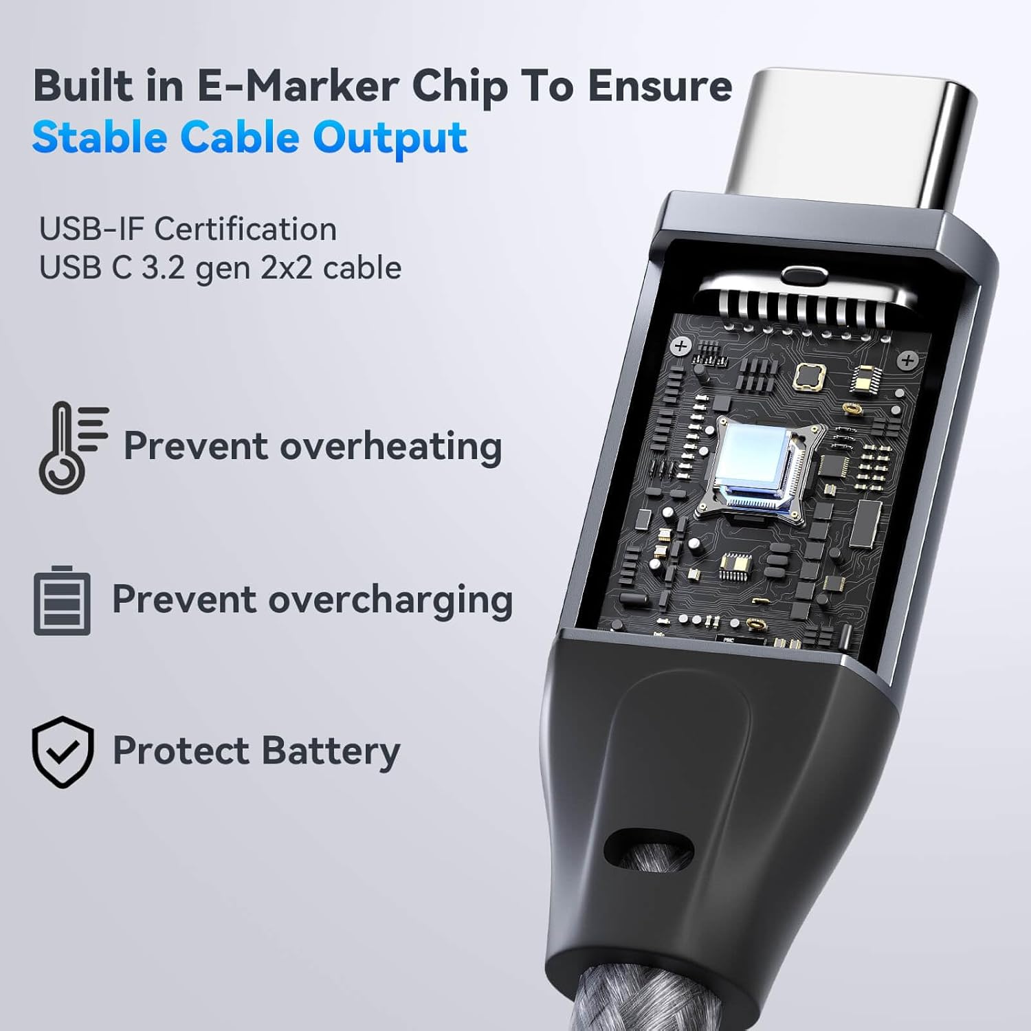 ULT-WIIQ 3.3FT Nylon Braided USB C to USB C 3.2 Gen 2 x 2 Video Cable for Monitor, 8K@30Hz 4K@144Hz/60Hz Display Cable, 20Gbps Data Transfer, PD 3.1 Supports 240W Fast Charging, for Laptop, PC, SSD…