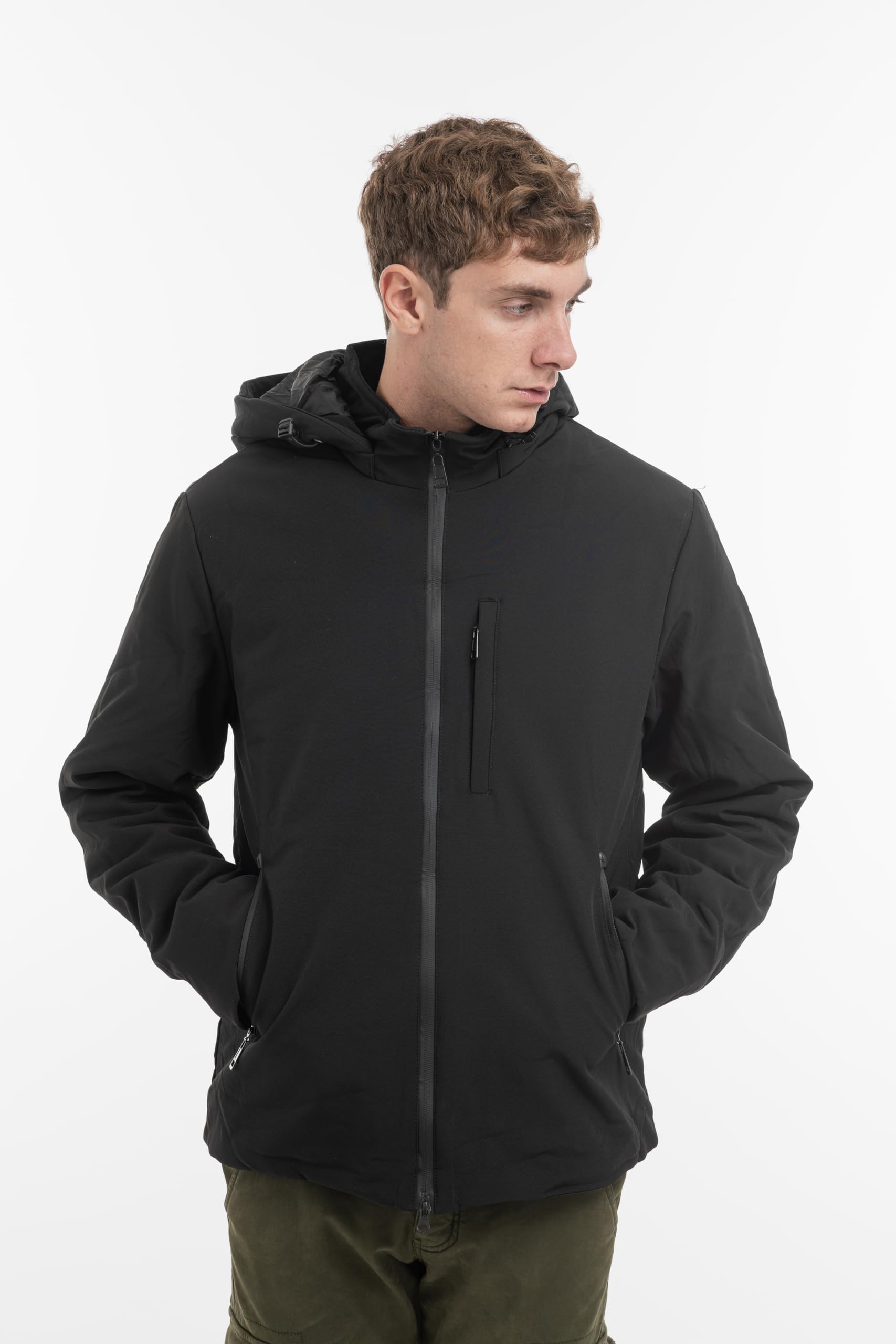 TONY BACKER Giacca Jacket Uomo Invernale Softshell Impermeabile Antivento con Cappuccio Giacca Calda Giubbotto Uomo Trekking Casual 3351