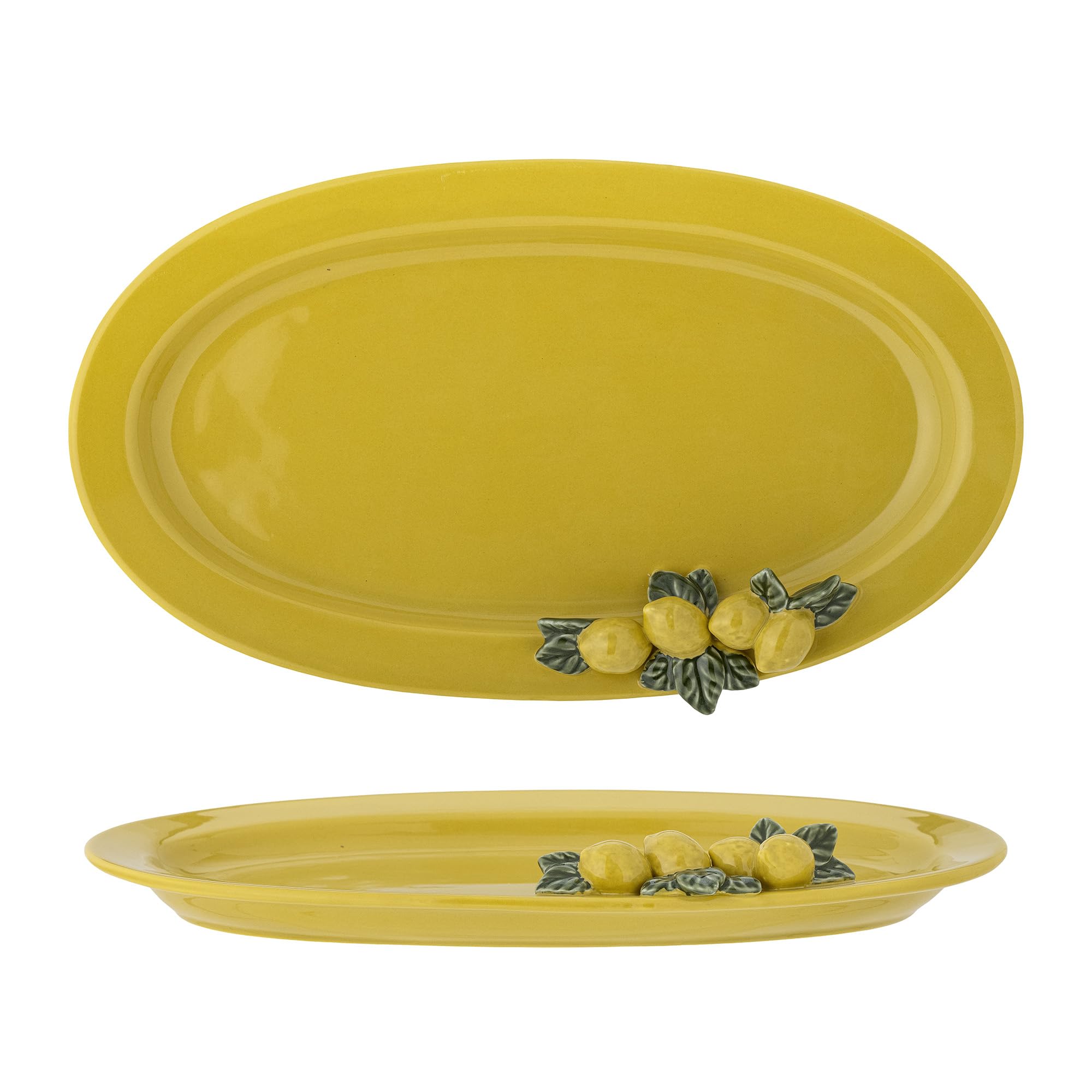 Bloomingville Limone Servierplatte, Gelb, Steingut