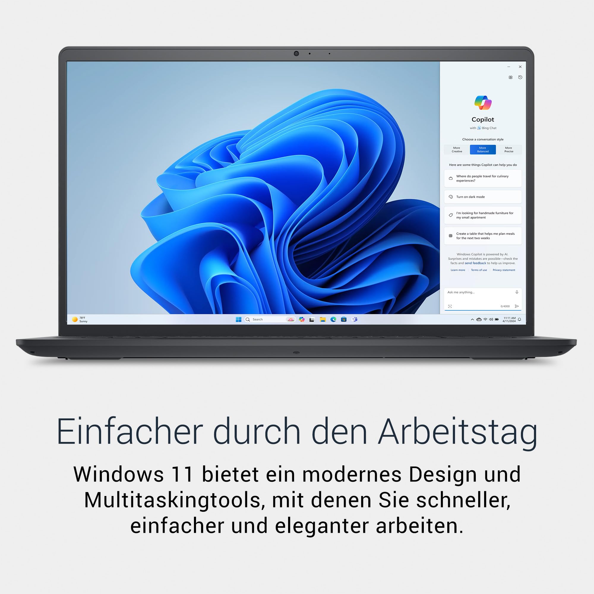 Dell 15 Laptop DC15250, Intel Core i5-1334U, 15,6 Zoll FHD, Windows 11 Home | 16GB DDR4, 512GB SSD, Intel UHD Grafik, Anti-Glare, Deutsch QWERTZ Tastatur