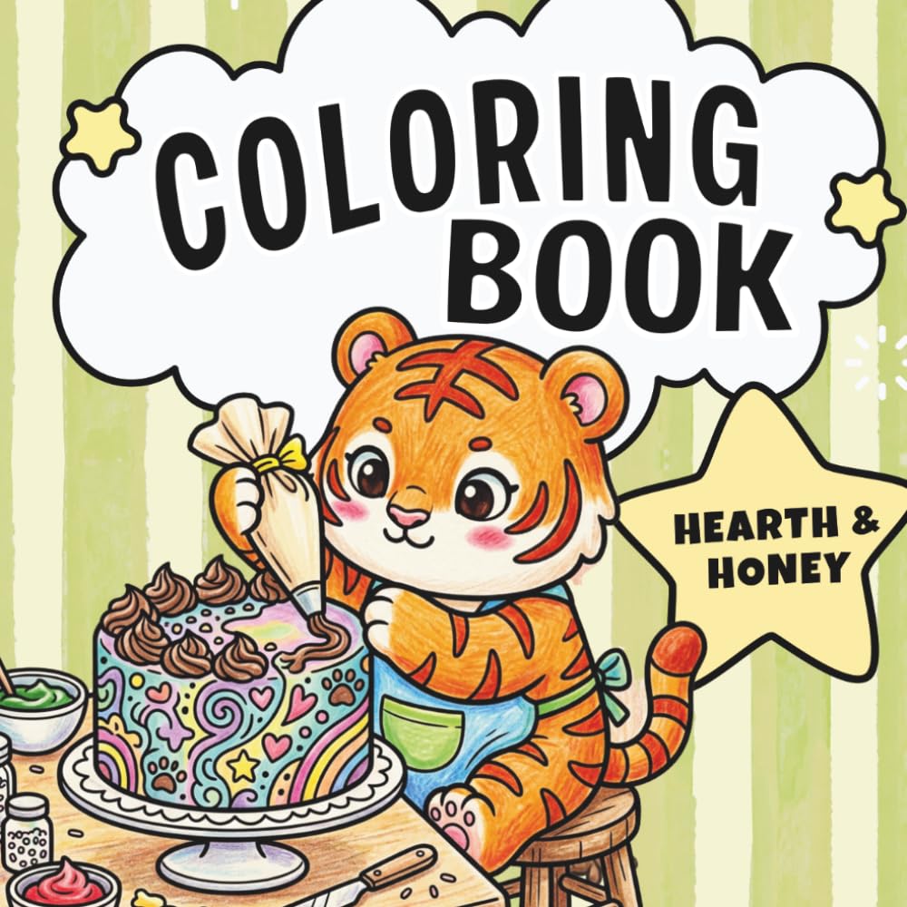 Hearth & Honey: A Cute Animal Cottagecore Kitchen Coloring Book for All Ages