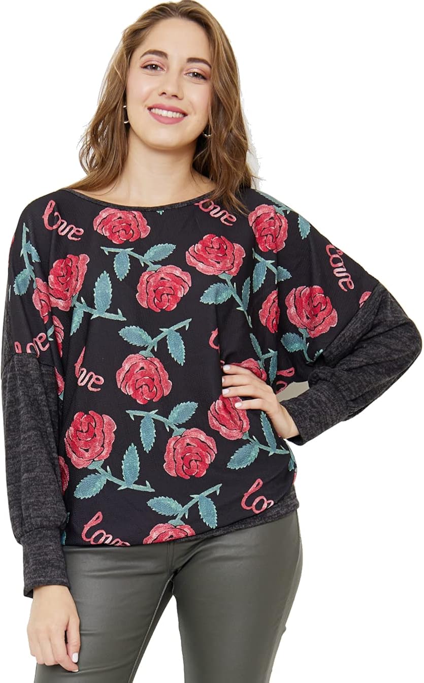 Emma & Giovanni - Dámské oversize topy Tričko/svetr (2 kusy) / Made in Italy, XL-XXL