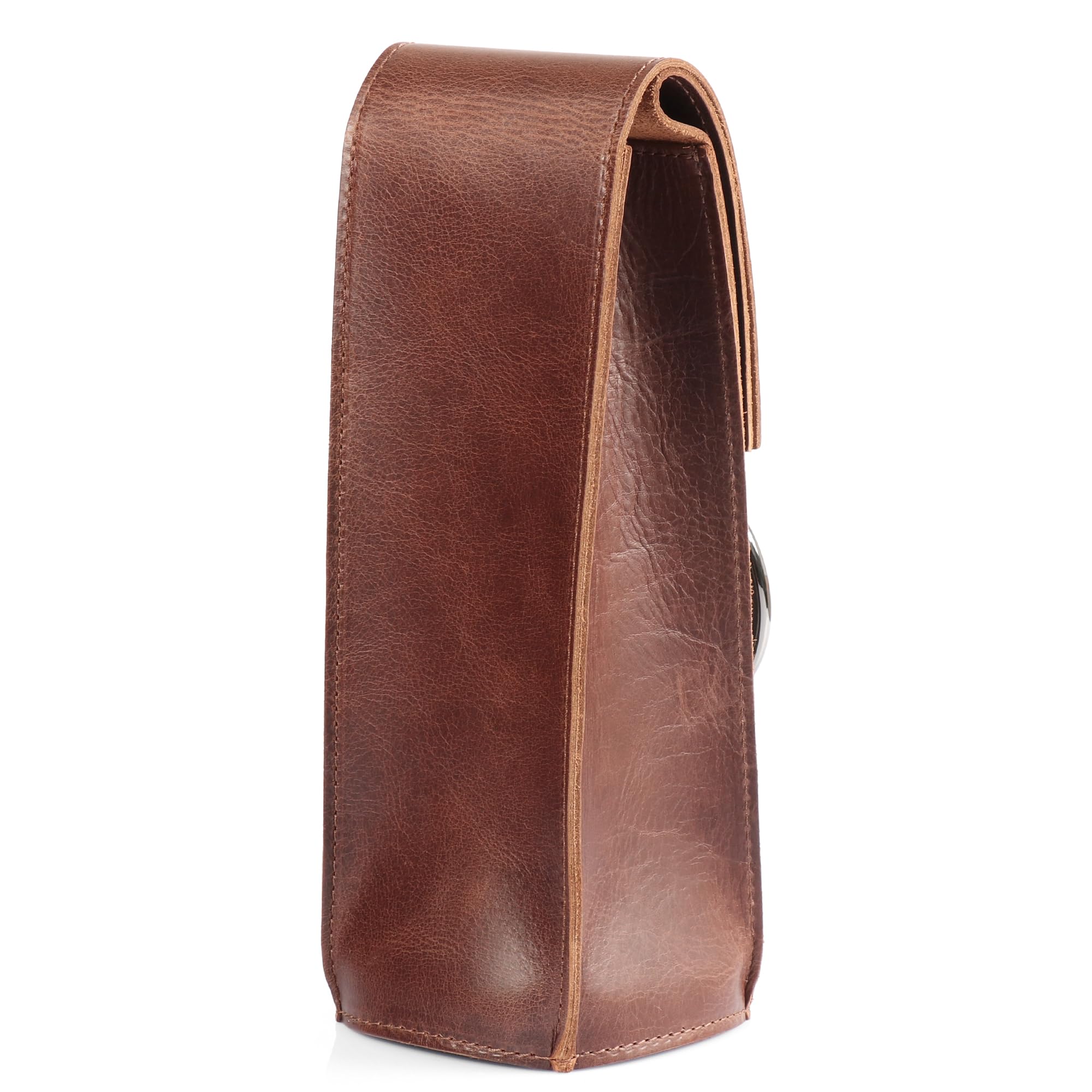 Londo Estuche para Botella de Vino de Cuero Genuino – Elegante y Resistente Porta Vino para Viajes, Picnics y Regalos