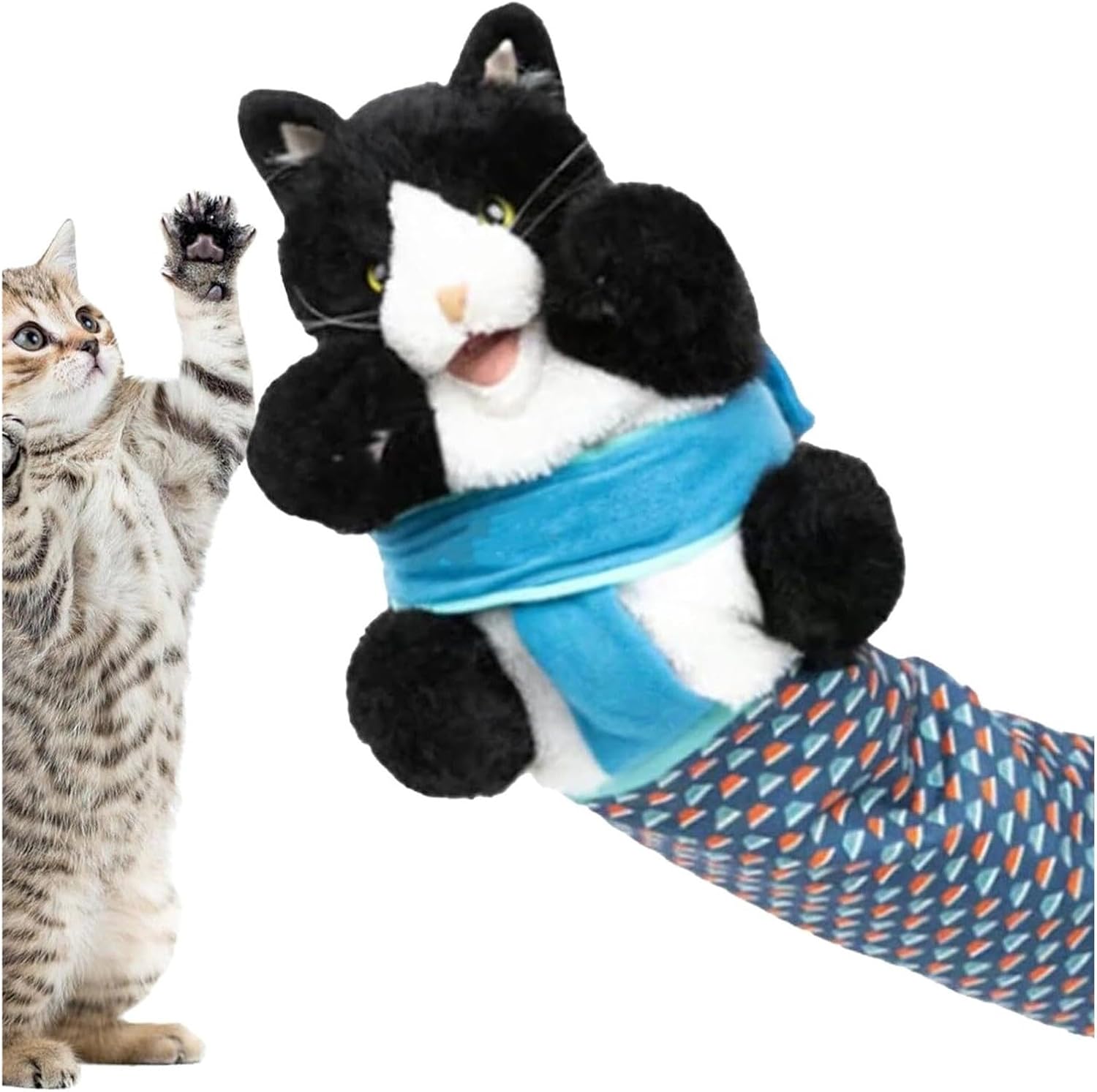 Cat Wrestling Glove Puppet Toy for Interactive Play with Pets Durable Soft Plush and Oxford Nylon Design Safe for Destructive Training Exercise and Bonding