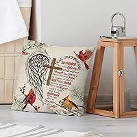 Vista 6 de Christian Cardinal - Funda de almohada decorativa de 16 x 16 pulgadas, diseño religioso de pájaros rojos con alas de cruz, porche, decoración