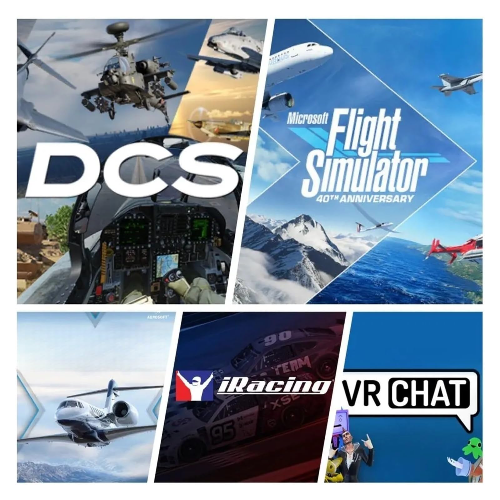 Compatible For Airplane Brother Pimax Crystal Light 8K Vr Virtual Reality Headset DCS F18 Microsoft 2020 Xp(Handleless 6DOF dimm)