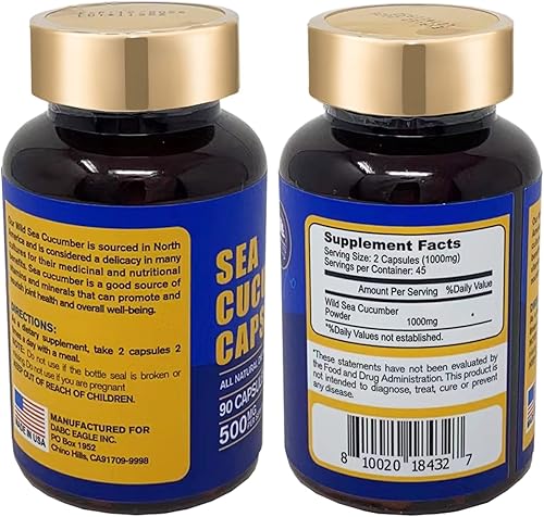 Miniatura 3 de Pepino de mar, cápsulas capturadas en la naturaleza, pepino de mar, suplemento de extracto natural, antioxidante súper natural, constructor