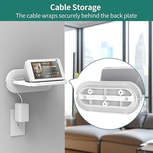 Miniatura 4 de HomeMount Echo Show 5 Soporte de Pared - Soporte de pared para hogar inteligente que ahorra espacio, compatible con Google Nest Hub y altavoces