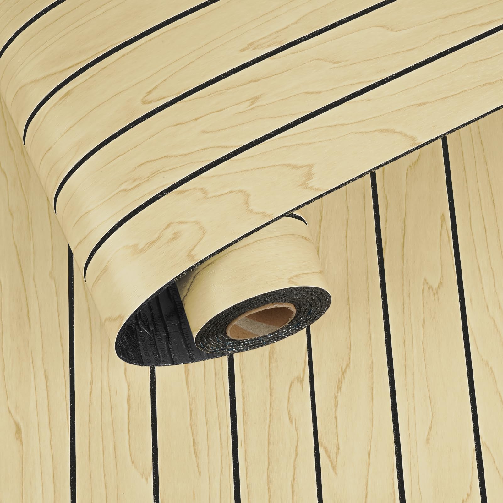 Yullpaper Beige Wood Peel and Stick Wall Panels Self Adhesive Foam Panels