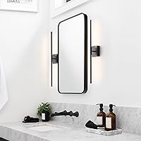 Vista 6 de Eyely EYL7022C-SET2 Moravia - Aplique de pared de metal integrado regulable de 28 pulgadas para vestíbulo de entrada, color negro (juego de 2)