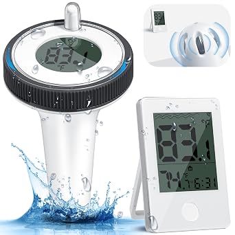 Pool Thermometer Floating Easy Read, Hot Tub Thermometer Waterproof for Swimming Pools, Spa, Aquarium and Ponds