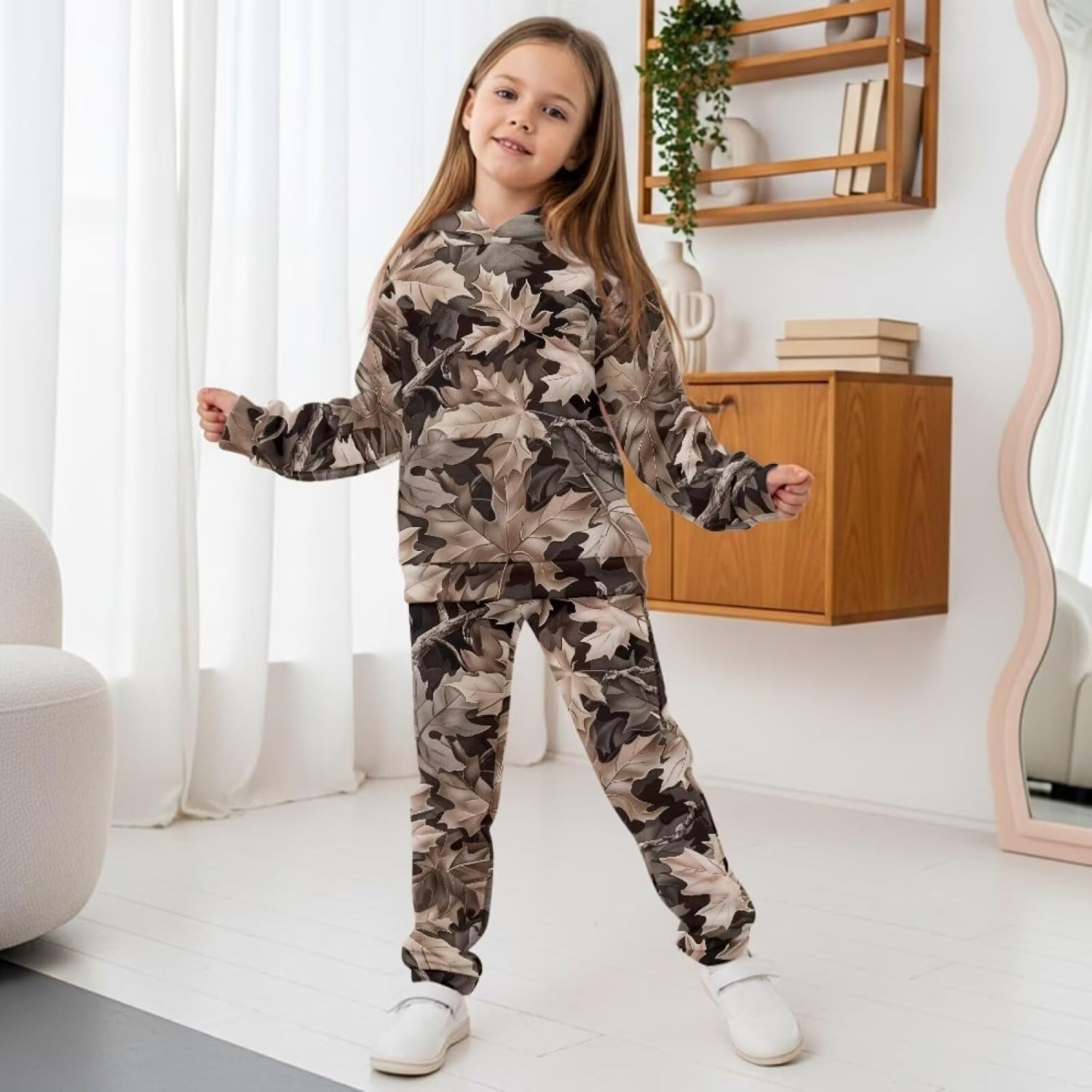 Sweatsuit Outfits for Girls Long Sleeve Hoodie Sweatshirt and Sweatpant for Kids 2 Piece Fall Winter Outfits