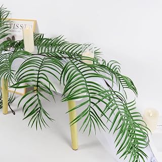 RECUTMS Artificial Palm Leaves Vine 6FT Plastic Tropical Greenery Garland