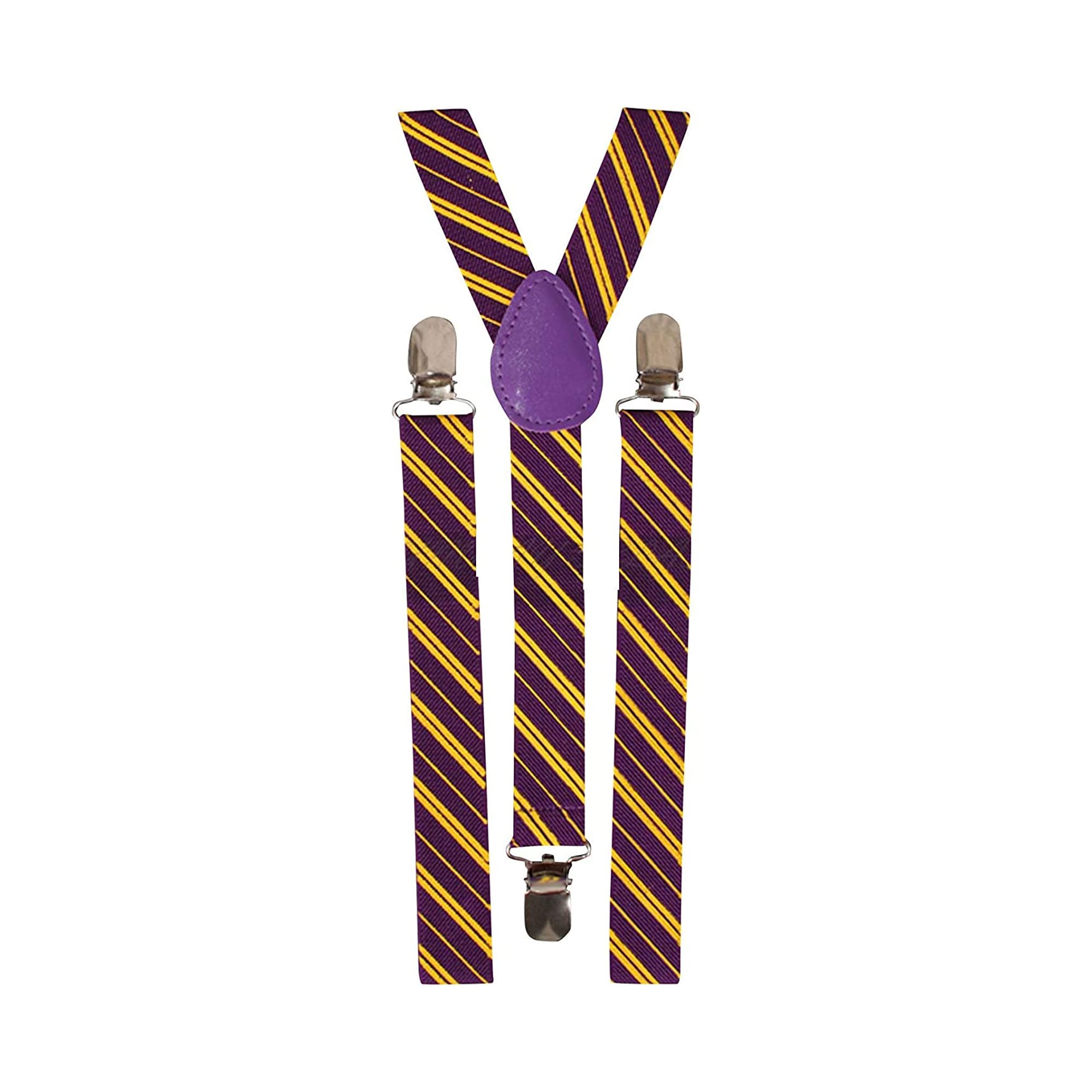 The Fancy Dress Men's Maroon Yellow The Fancy Dress® Unisex Adult Child Adjustable Braces Suspenders Slim Trouser Belt Y Clip On Fancy Dress 25 Mm With Strong Metal Clip (Maroon Yellow)