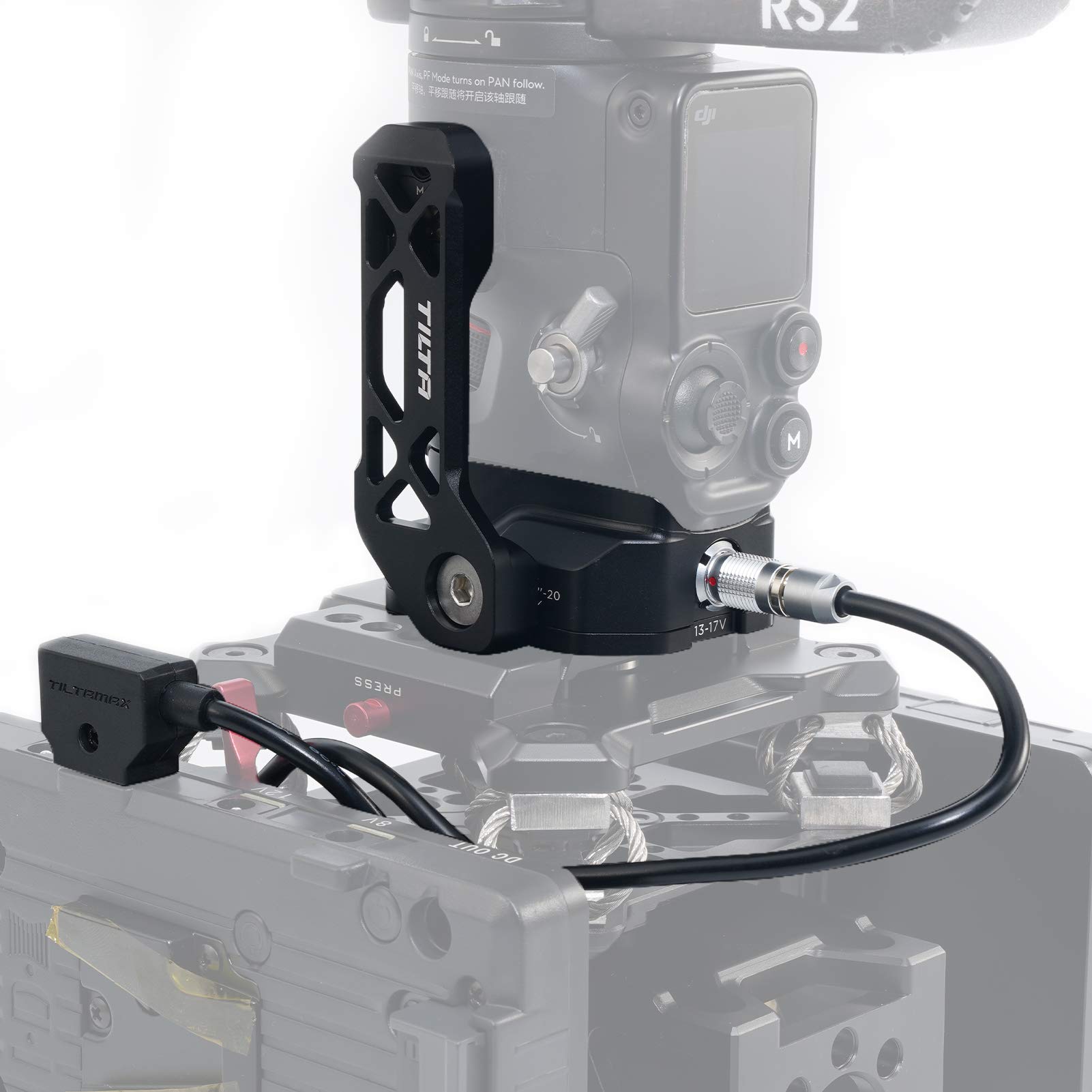 TILTA Plaque de Base d'alimentation Compatible avec Câble d'alimentation à Cardan RS 2 Ronin-S 2, Solution d'alimentation Externe pour Accessoires de Caméra RS2 TGA-PBP