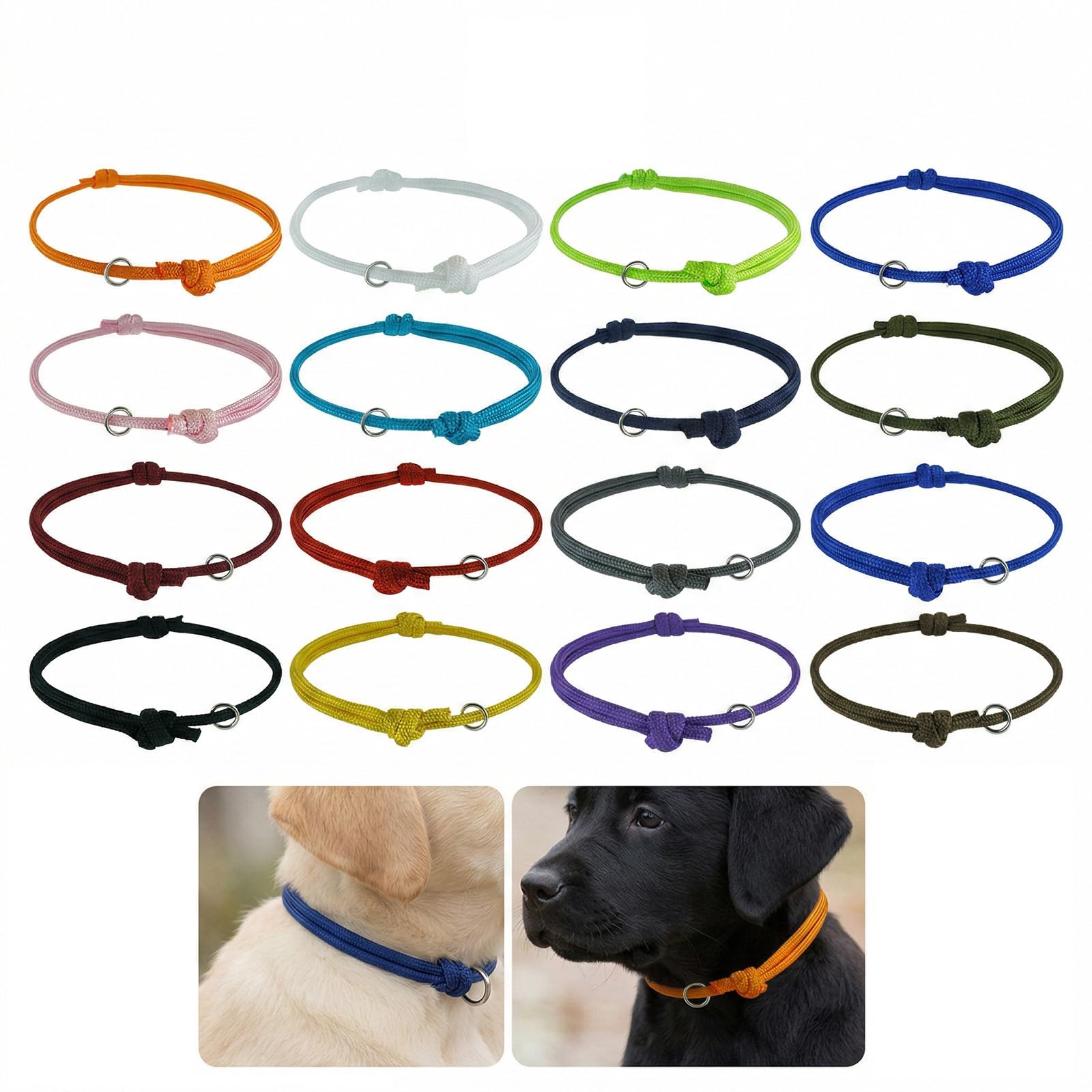 Alinw 16 Pcs Puppy ID Collars, Adjustable Identification Collar, Puppy ID Whelping Collars Puppies Bands for Newborn Kitten, Dogs Pets Multi Coloured (M)