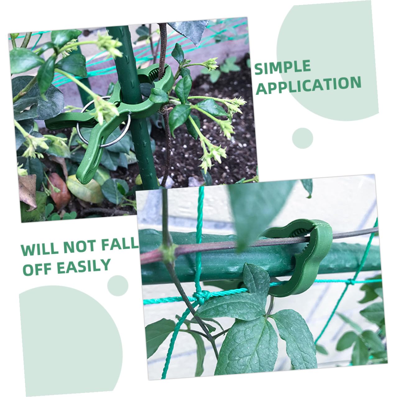 NUOBESTY 60 Stück Pflanzenclips Kunststoff Großer Gartenstützclip Für Kletterpflanzen Tomaten Blumen Gemüse Rankhilfe Wiederverwendbar
