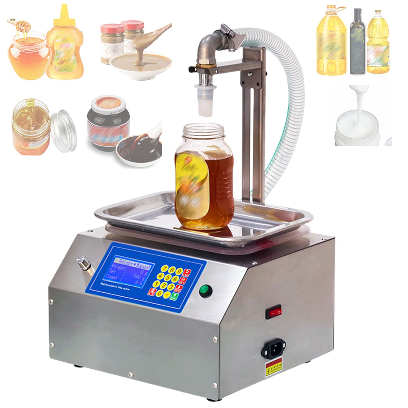 Viscous Liquid Filling Machine, 20g-8kg Digital Bottle Filler For Honey