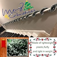 Vista 5 de Guirnalda de 50 pies para decoraciones de Navidad, guirnalda verde nevada, serpentinas de pino artificial de Navidad para decoración de techo
