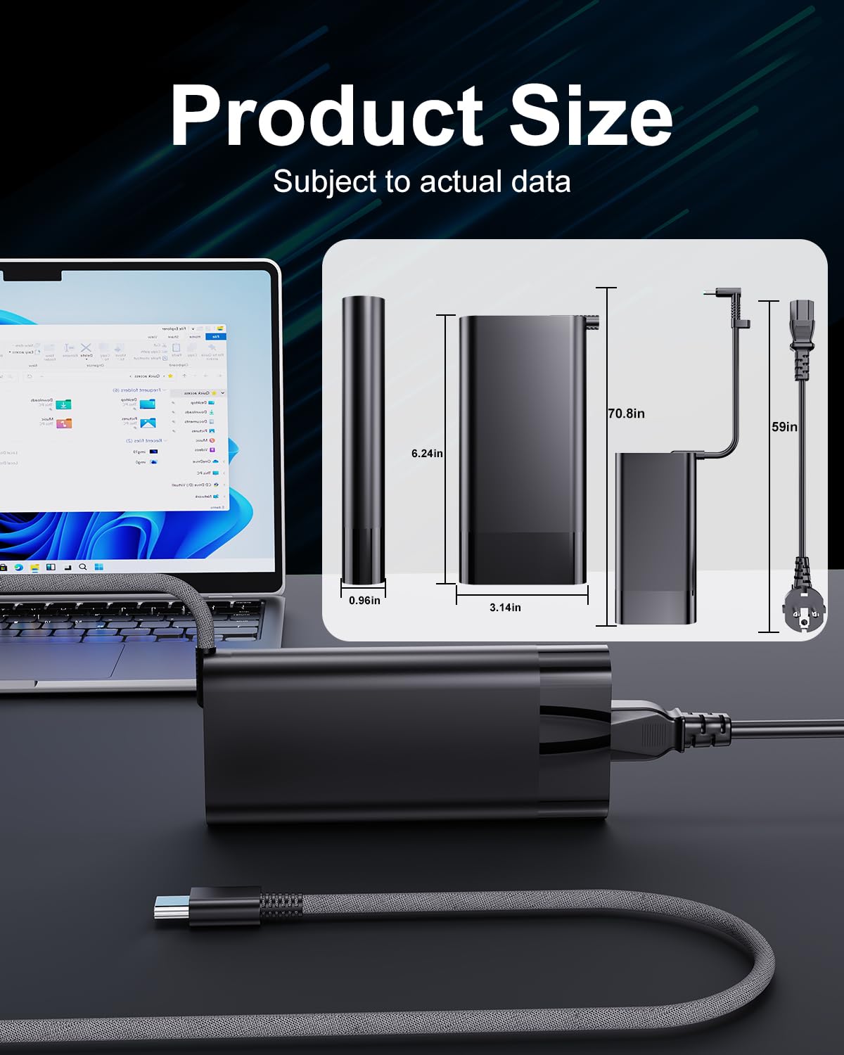 Cargador 100W USB C para HP Spectre Fold 17 x360 16-aa0047nr | HP Pavilion Plus 14 14-ew1010nr ZBook Firefly 14 16 G11 Envy 17-cw1087nr TPN-LA31 N57041-001 N56858-001 USB C Adaptador