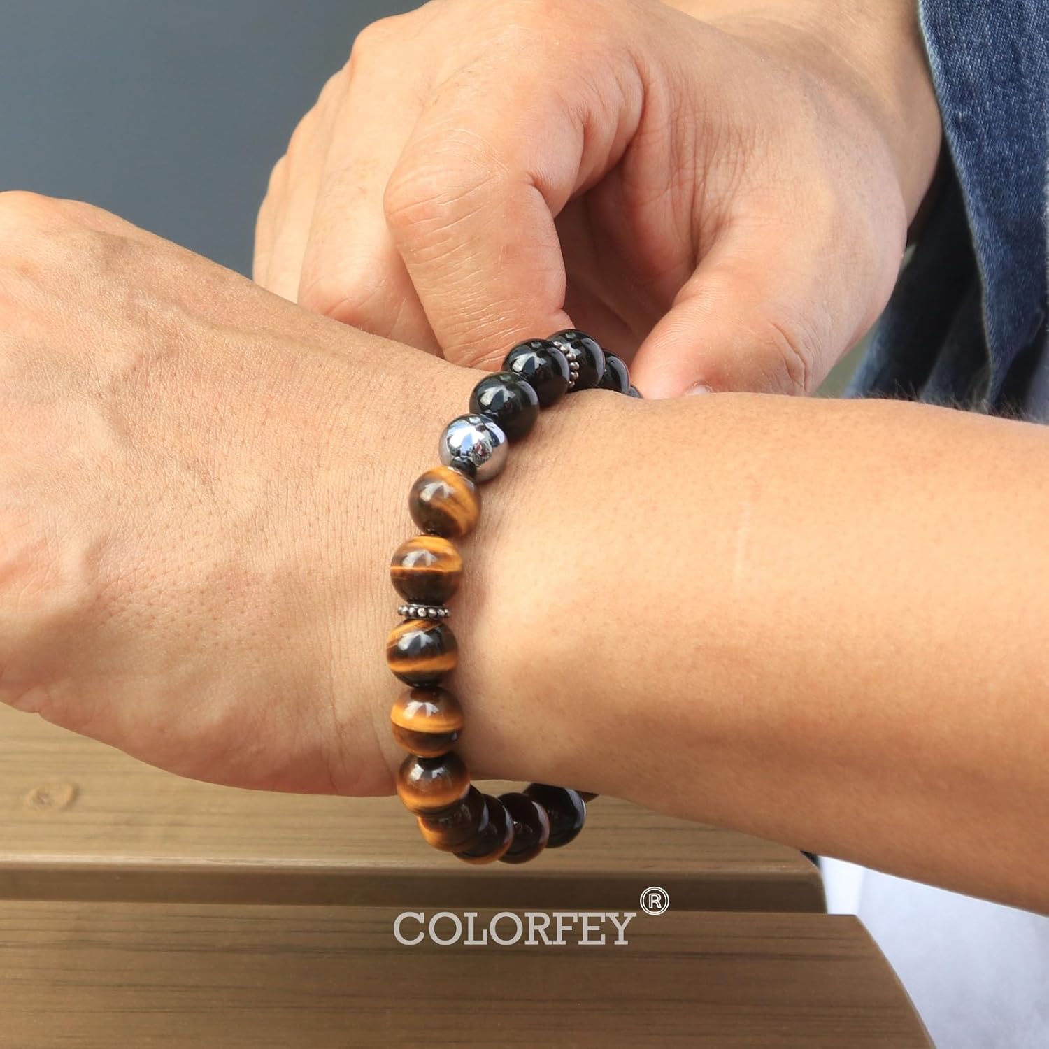 Protection Crystals Obsidian Beaded Bracelets for Men, Mens Bracelet Genuine Beads Bracelet, 10mm Personalized Mens Bead Jewelry Unique Handmade Gift for Man