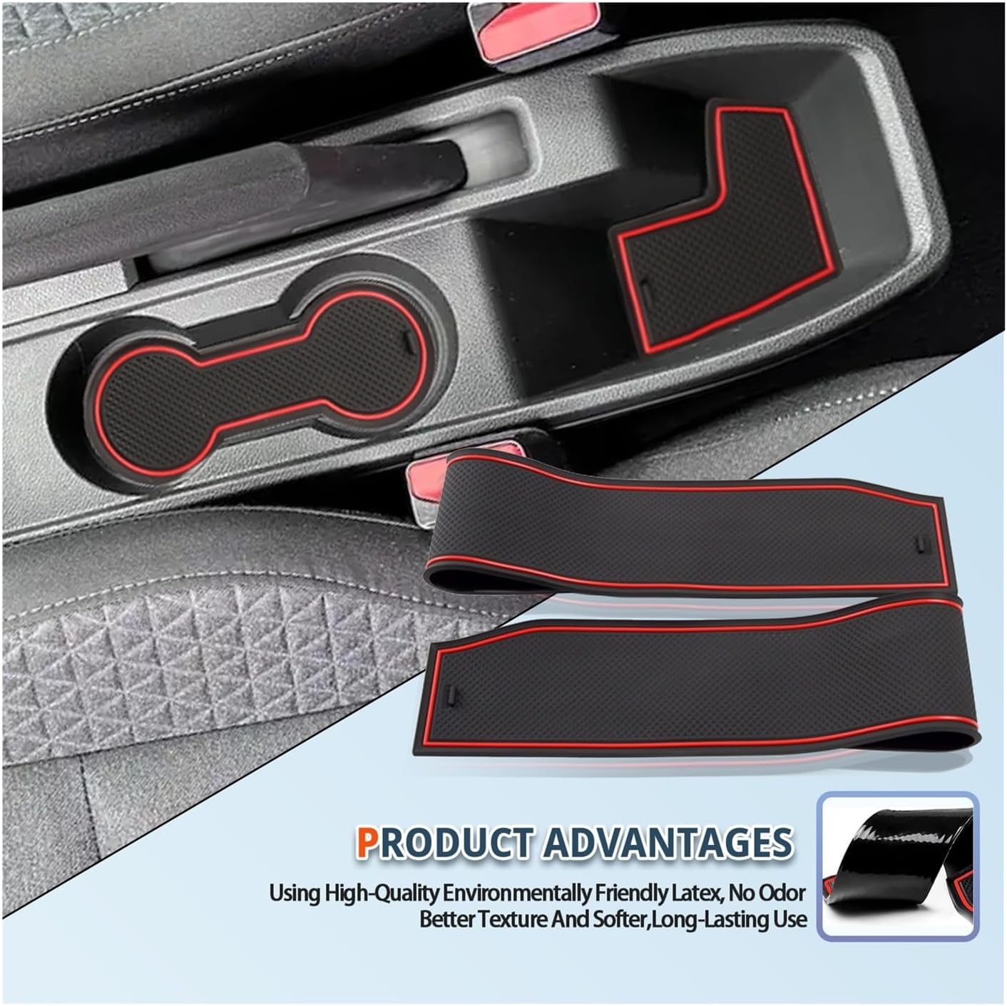 Car Door Groove Mat Compatible with Clio 5 2024 Handbrake Version Anti-Slip Rubber Gate Slot Cup Pad Auto Compatible with Renault Clio 5 Accessories(White)