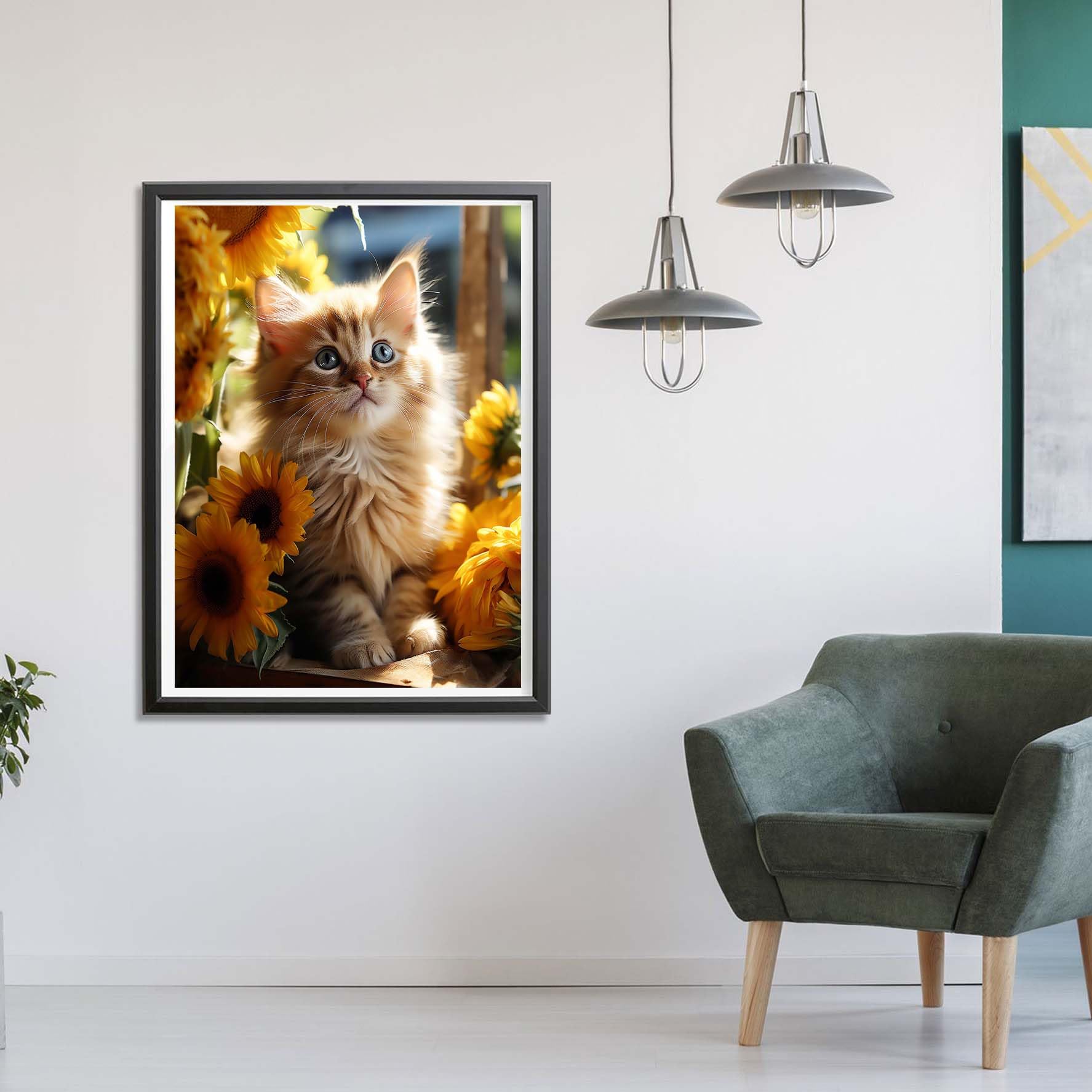 3 Pack 5D Diamond Painting Kit Completo,Gatto Girasole Diamant Painting 5D Fai-da-te,Pittura Diamante Strass Ricamo a Punto Croce Painting per Natale Decorazioni Casa,Adulti,Bambini 25x35cm Wz-12200