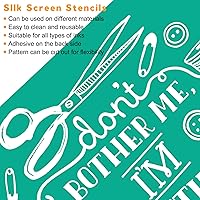 Vista 2 de Plantillas de pantalla de seda autoadhesivas, transferencia de plantillas de malla, plantillas reutilizables, patrones para pintar camisetas