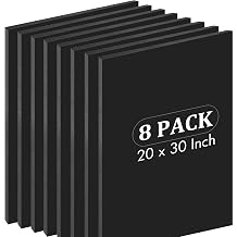 Elcoho 8 Pack Black Foam Board 20 x 30 Inch Thick Foam Core Board for Projects, Double-Sided Acid-Free Foam Poster Boards for Graduation DIY, Painting, Displaying, School and Craft Projects