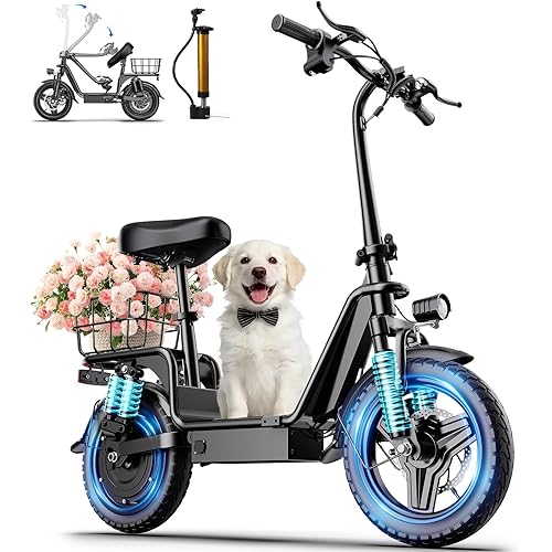 Electric Scooter Adults, 1300W Peak Motor, Electric Scooter with Seat, 48V 13Ah Battery, 14" Tires, 35 Miles Range, 20 MPH, 330 LBS Load, Dual Braking,UL 2272