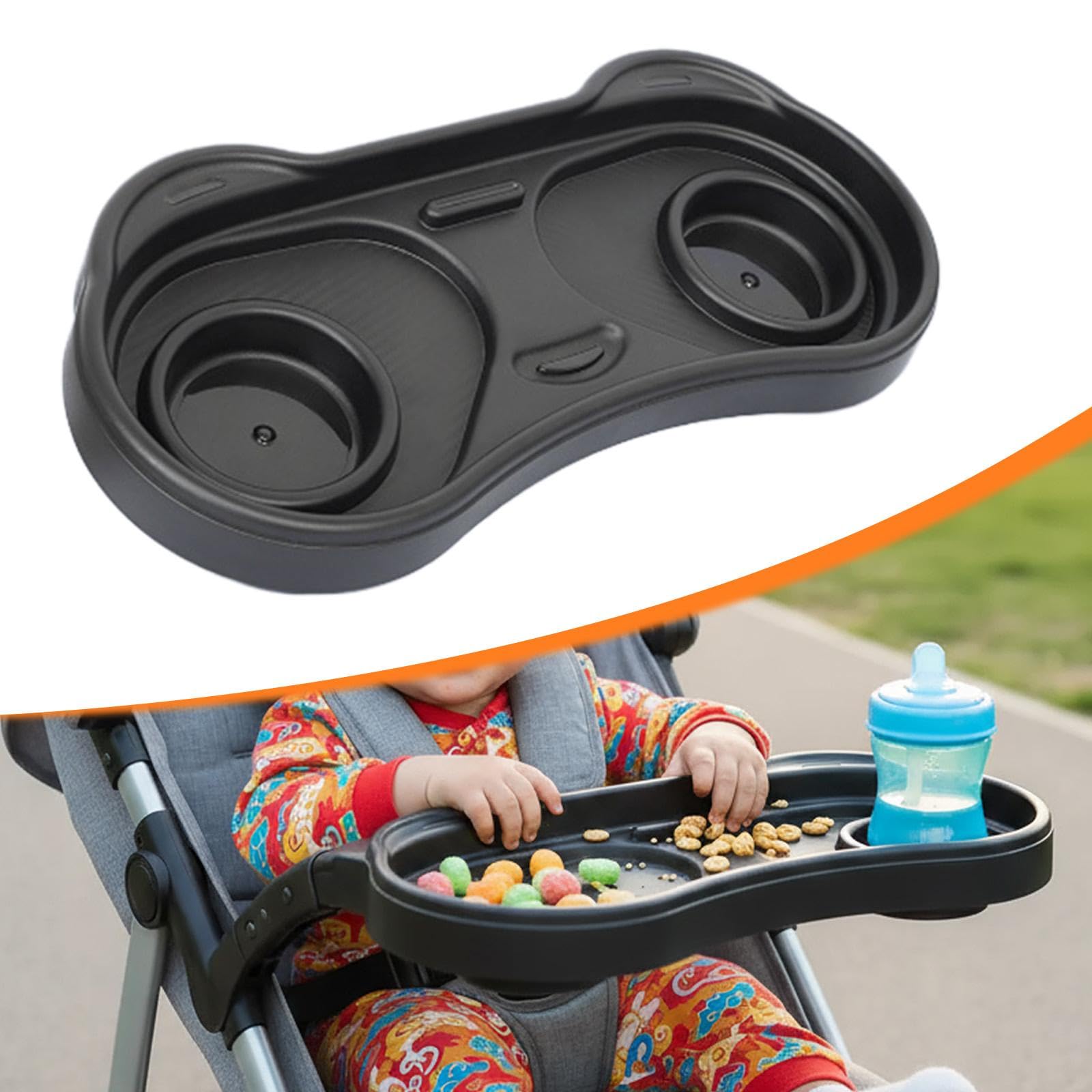 Colcolo Plateau Universel pour Poussette, Repose-Mains, Accessoires pour poussettes, Porte-gobelet Amovible, Support Flexible pour Bras de Maintien