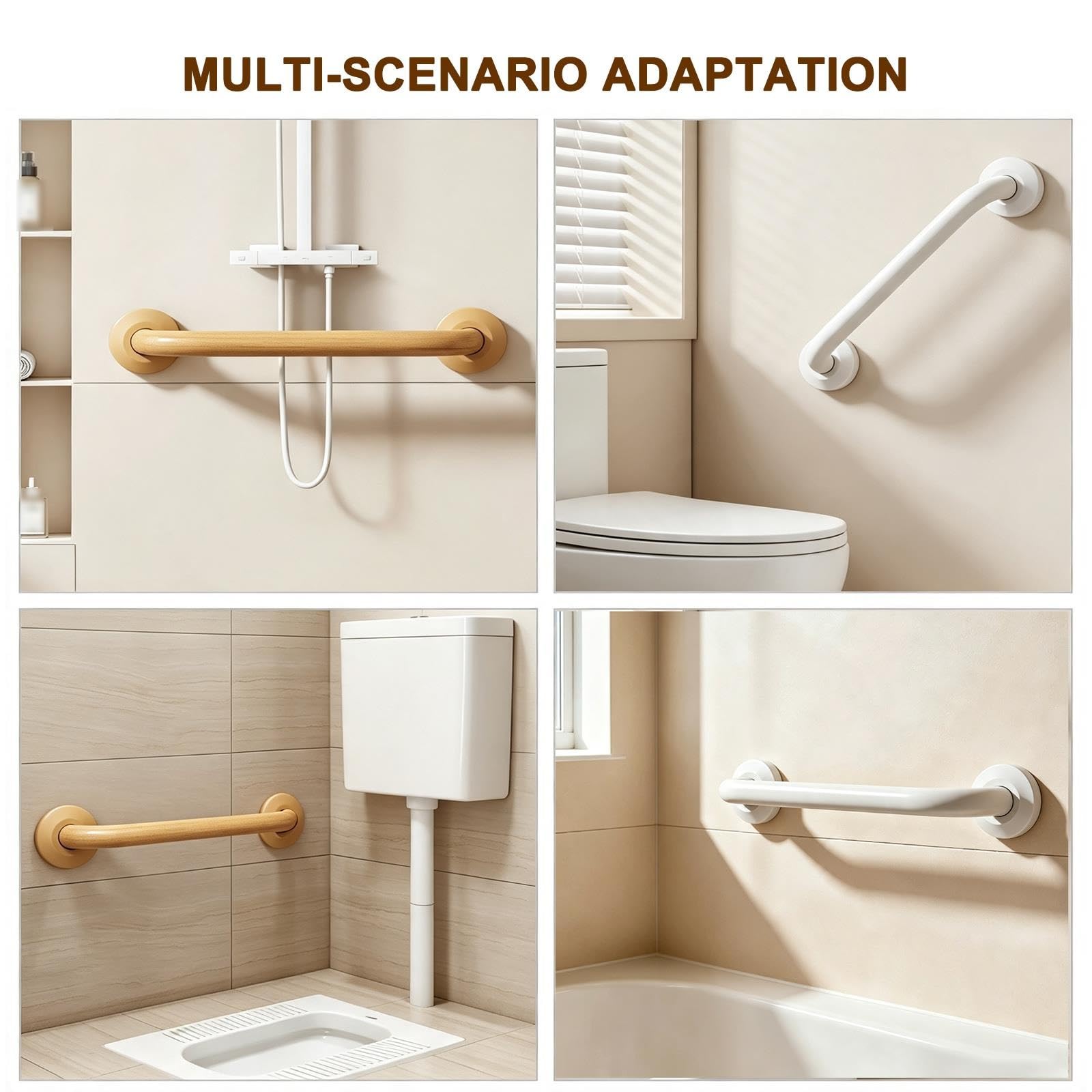 Maniglione Bagno, Maniglia di Sicurezza a Muro Antiscivolo | Alluminio, Impugnatura Resina, Acciaio inox 304, Antiscivolo per Anziani e Gestanti(Yellow,40cm/16in)