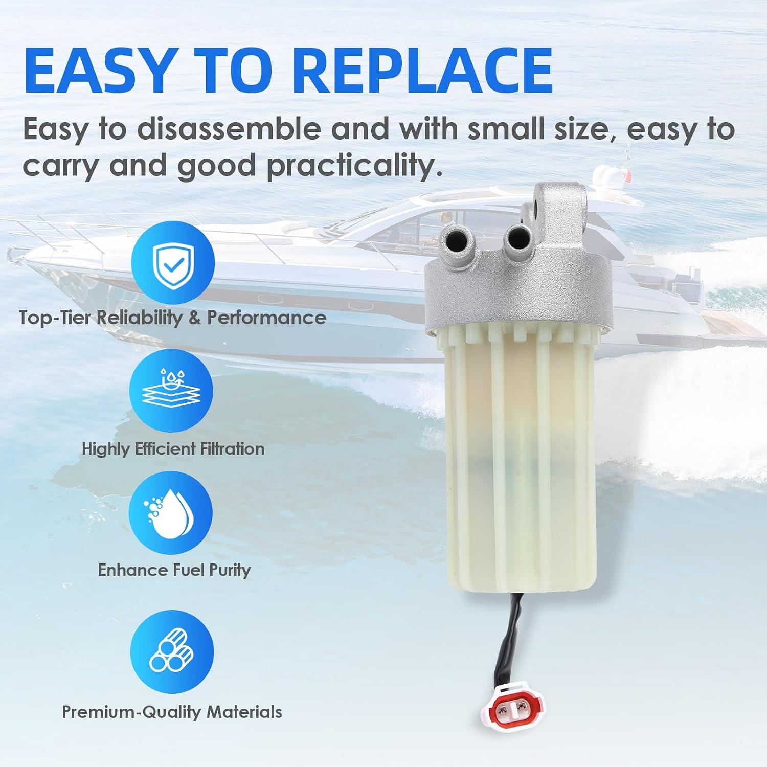 15410-93J11 Fuel Filter Assembly Compatible with Suzuki Marine Outboard Engine DF200 DF225 DF250 DF300 fits 15410-93J10